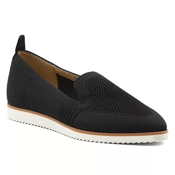 Adrienne Vittadini Black Lamonte Stretch Knit Slip-On Loafers Size 8 - Picture 1 of 5